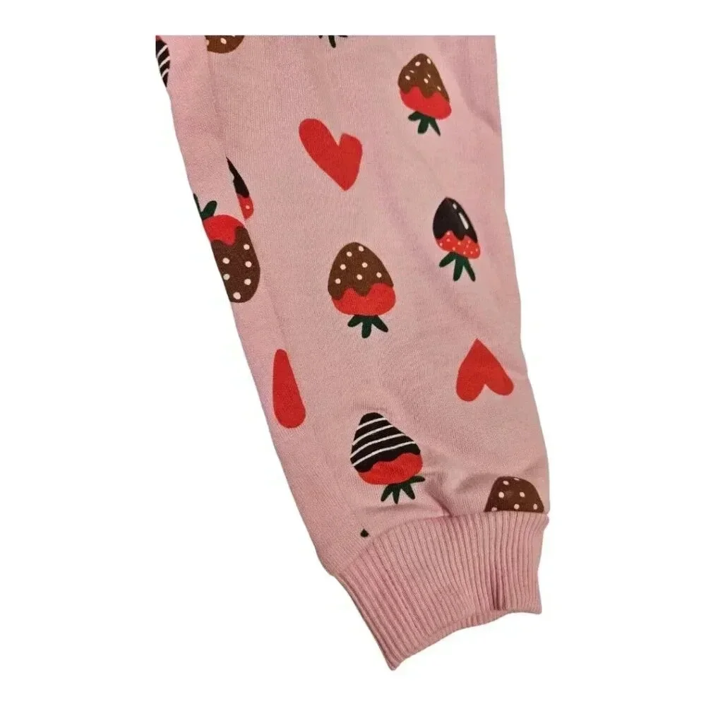 4T Toddler Girls Chocolate Strawberry Romper with Short Sleeves and POCKETS
